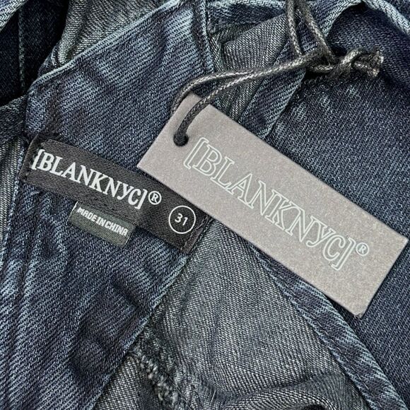 Blank NYC Mercury Rising Denim Distressed Shortalls - Size 31 - Picture 6 of 7